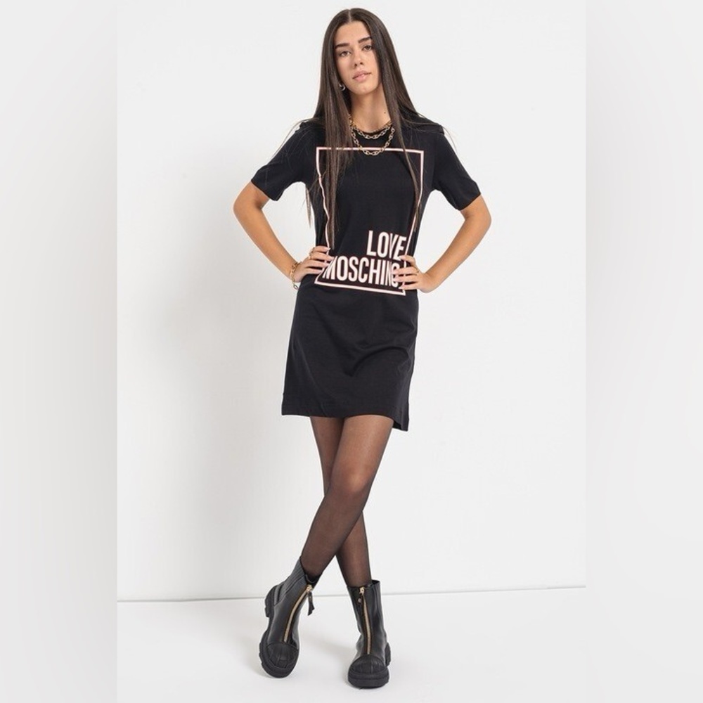 NWT MOSCHINO Logo-Print Mini T-Shirt Dress